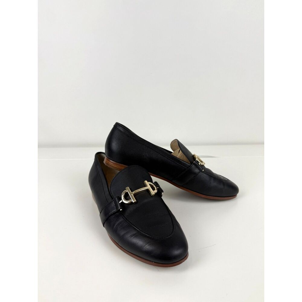 Cole Haan Womens Black Leather Horsebit Loafers 8B